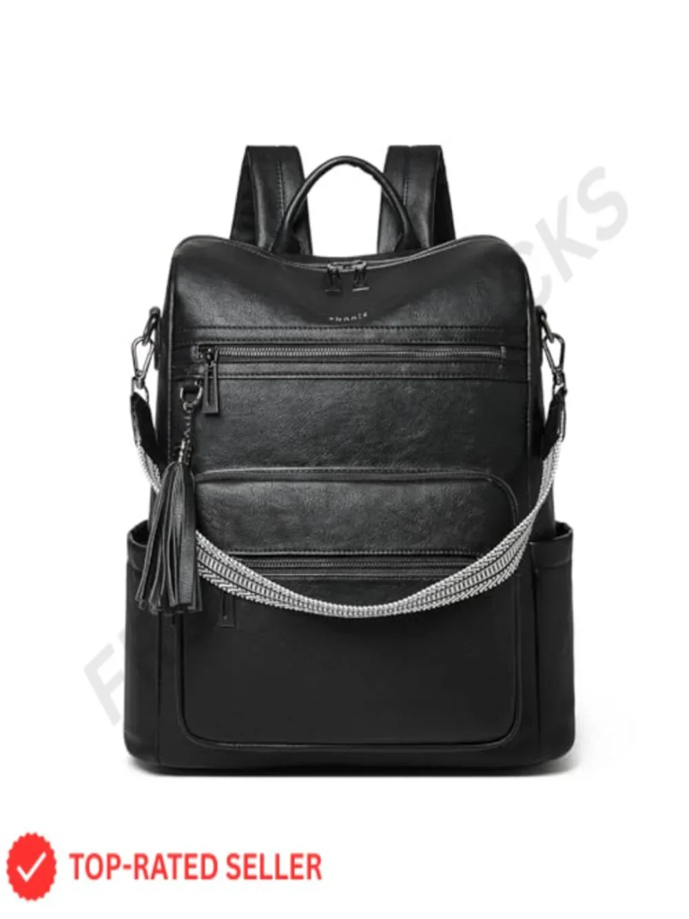 Faux Leather Laptop Backpack for Women Airline Approved 15.6 Inch Travel Work